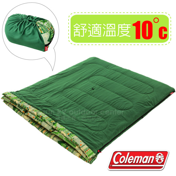 【Coleman】2合1家庭睡袋/10度C/可機洗.可雙併.附收納袋.可當棉被.睡墊/CM-27256✿30E010